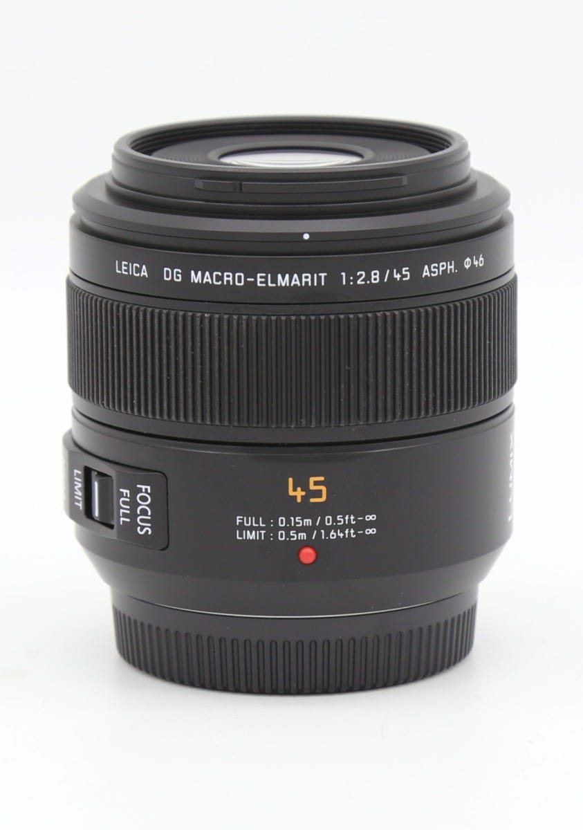Used Panasonic Leica 45mm f2.8 DG Elmarit Macro MFT Lens S/N:XT2CN201043