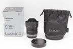 Used Panasonic Lumix 7-14mm f/4 G Vario ASPH Lens (MFT) S/N:BR1LK201693
