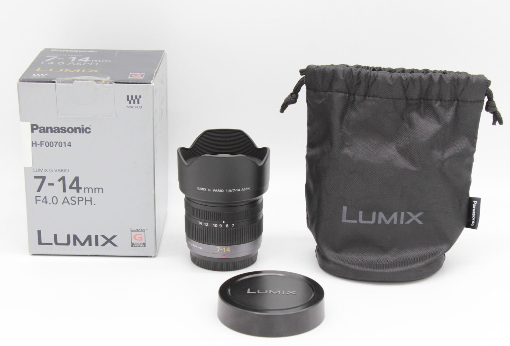 Used Panasonic Lumix 7-14mm f/4 G Vario ASPH Lens (MFT) S/N:BR1LK201693
