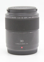 Used Panasonic Lumix Leica G 30mm Macro F2.8 ASPH S/N XT5EA001620