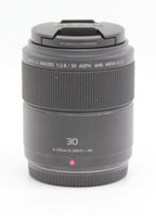 Used Panasonic Lumix Leica G 30mm Macro F2.8 ASPH S/N XT3HK201285