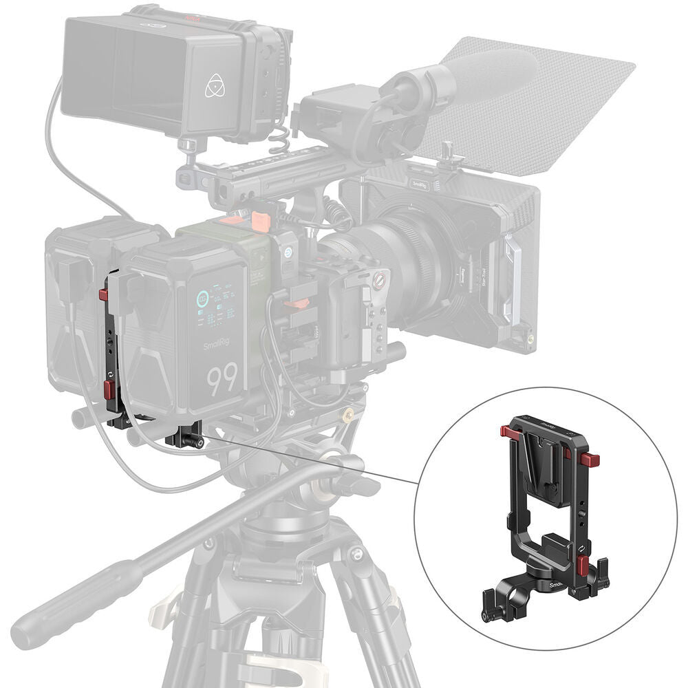 SmallRig Rotatable V-Mount Battery Plate with Dual V-Locks and 15mm Dual Rod Clamp 6273