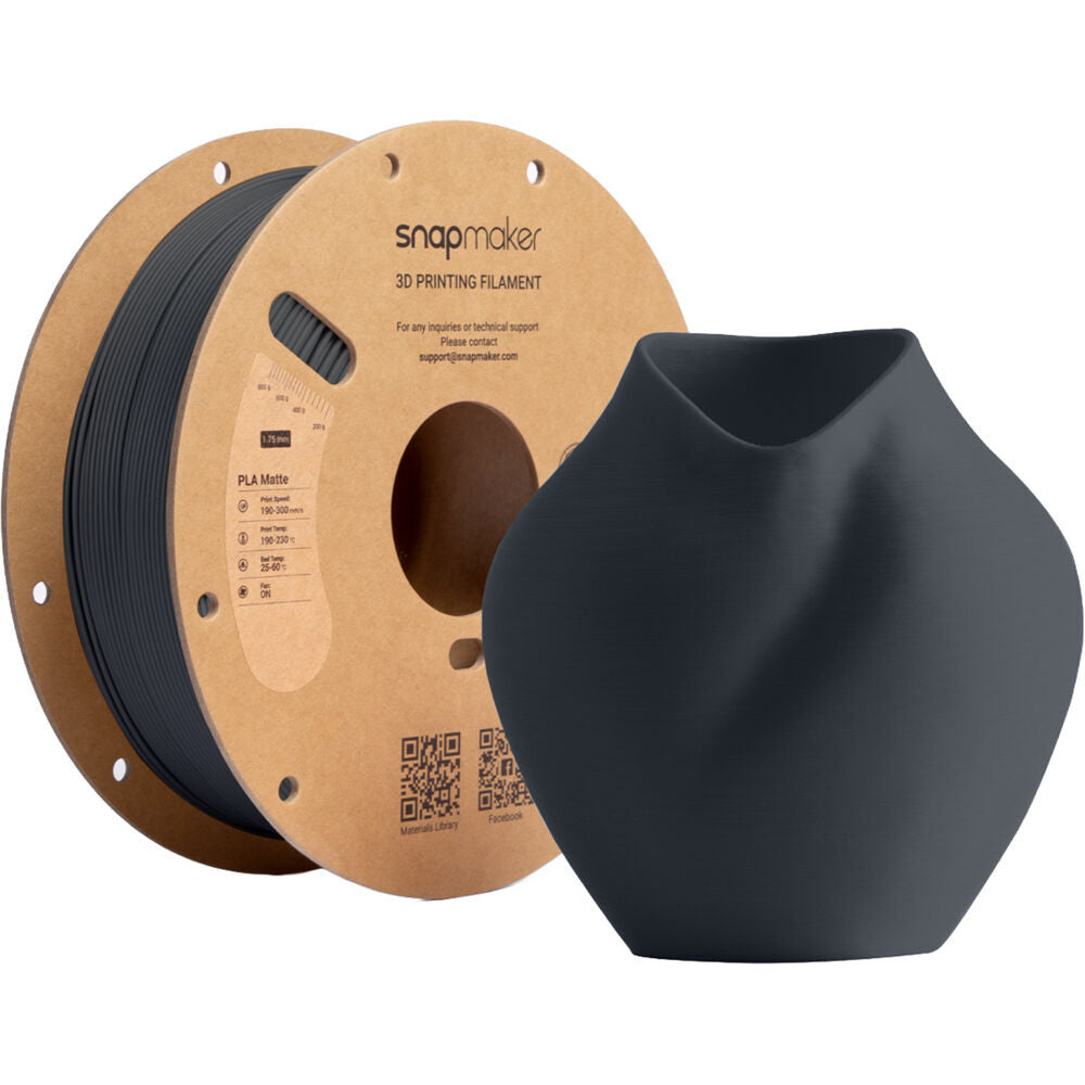 Snapmaker Matte 1kg PLA Filament with RFID - Carbon Black