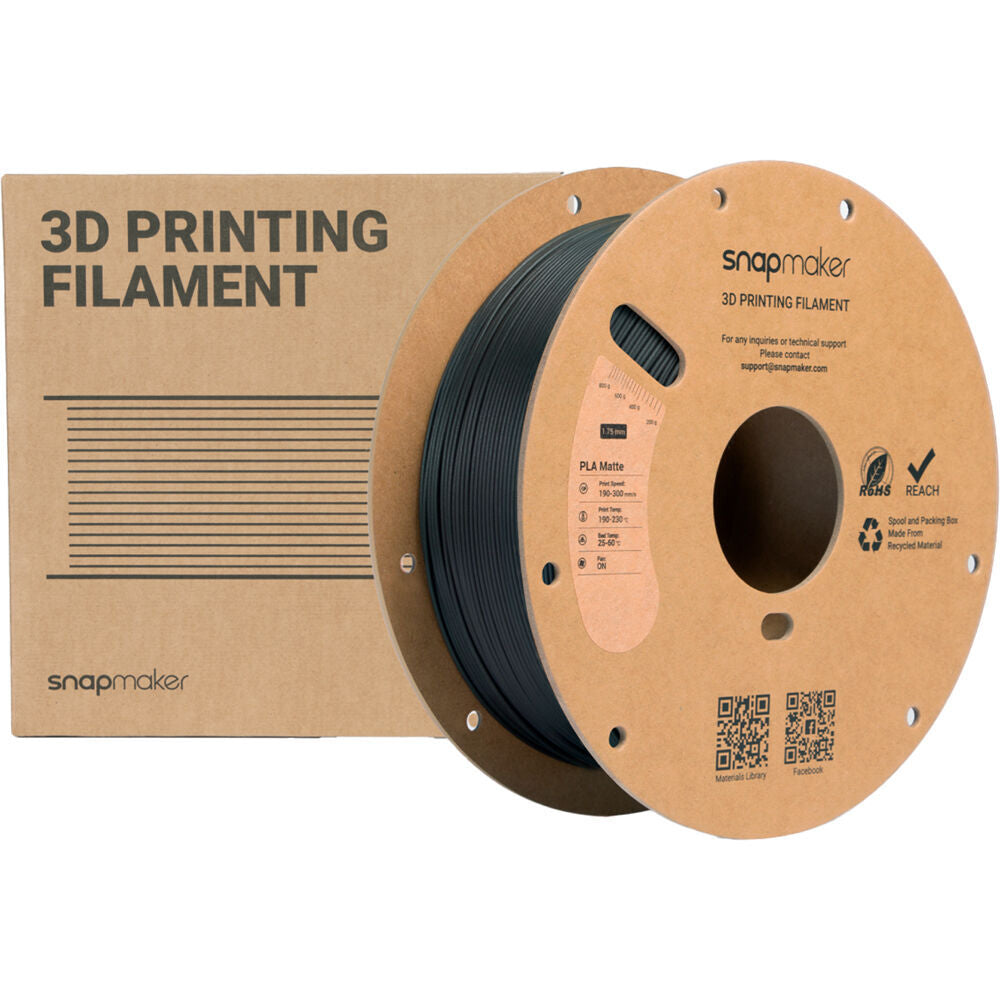 Snapmaker Matte 1kg PLA Filament with RFID - Carbon Black