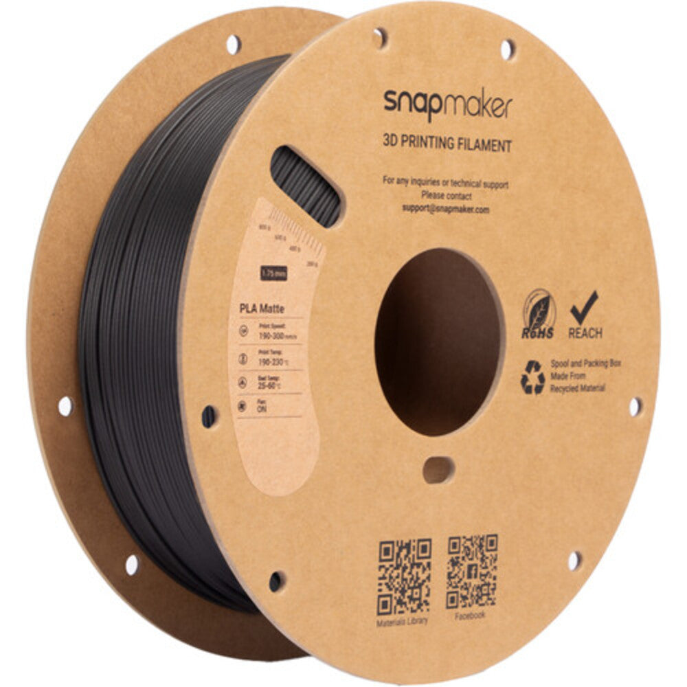 Snapmaker Matte 1kg PLA Filament with RFID - Carbon Black