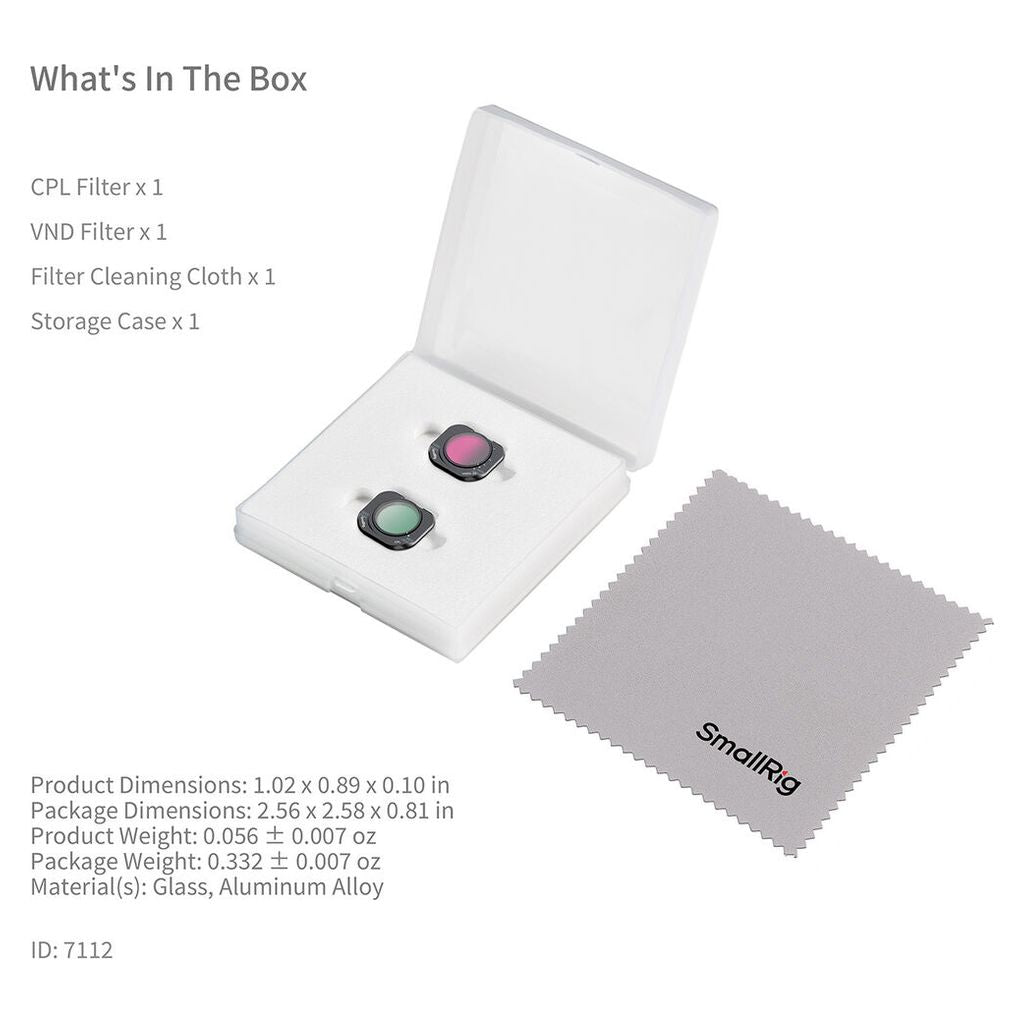 SmallRig CPL & VND Filter Kit for Insta360 Luna Pro 7112