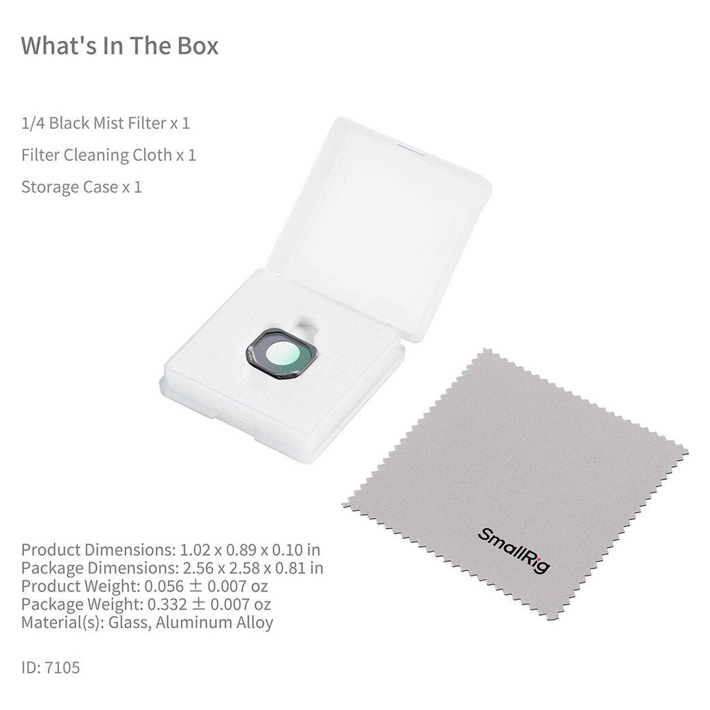 SmallRig Black Mist Filter for Insta360 Luna Pro 7105