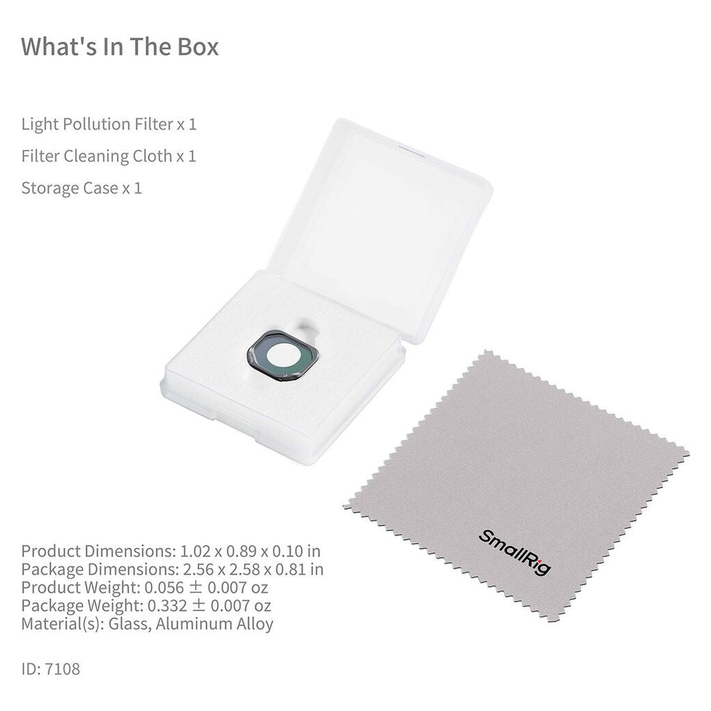 SmallRig Light Pollution Filter for Insta360 Luna Pro 7108