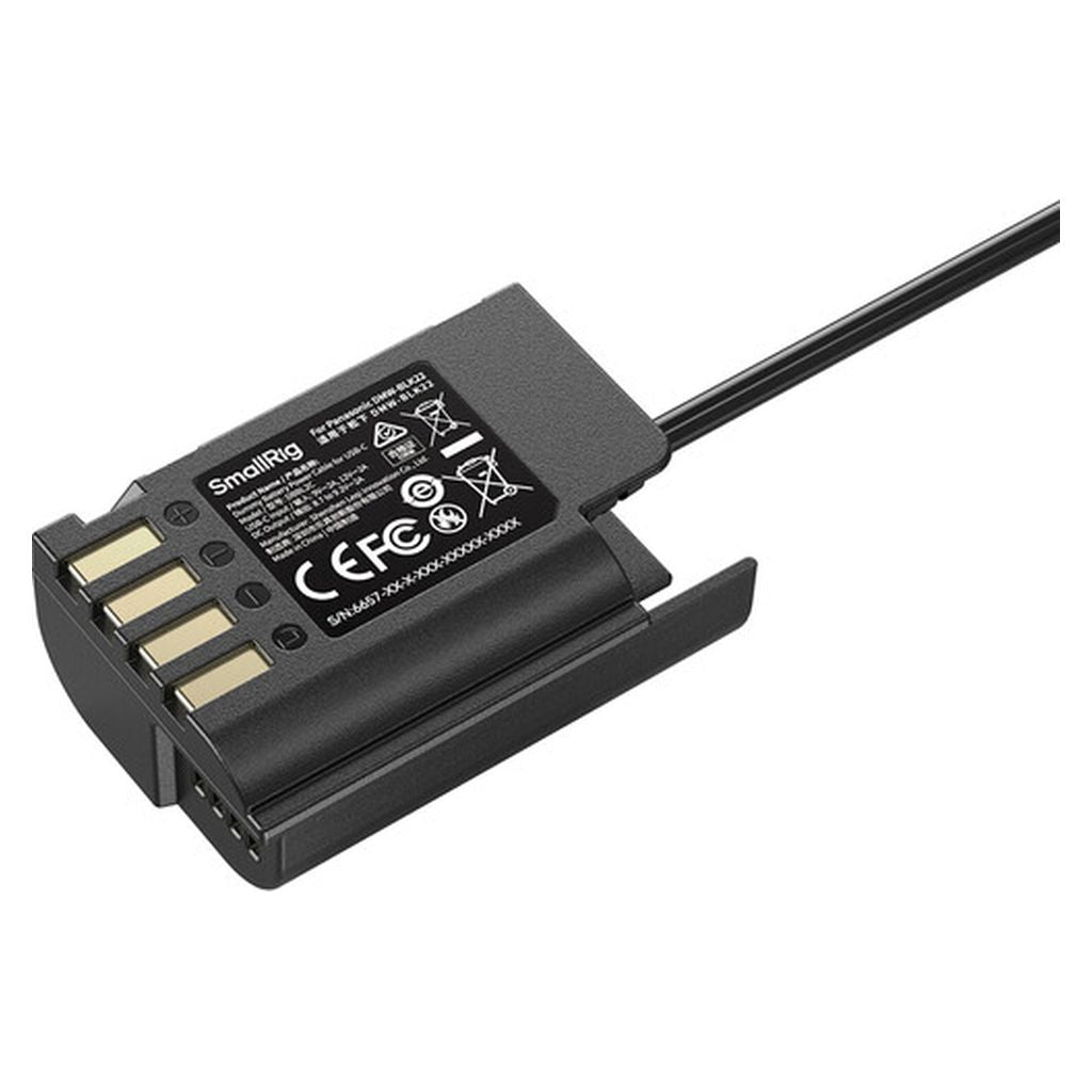 SmallRig Dummy Battery Power Cable for USB-C for Panasonic DMW-BLK22 6657