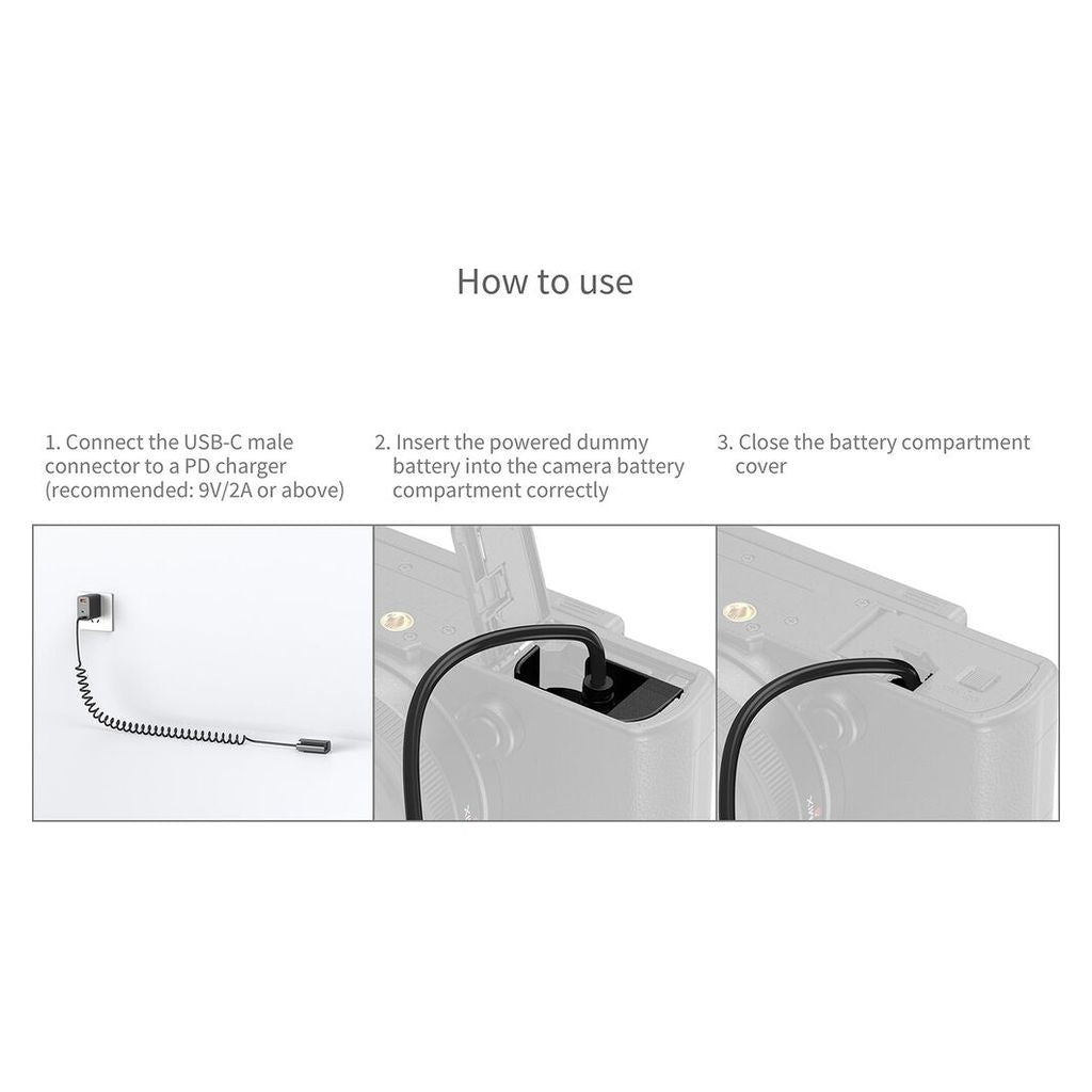 SmallRig Dummy Battery Power Cable for USB-C for Panasonic DMW-BLK22 6657