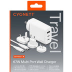 Open Box Cygnett Voyager 67W Multi-Port GaN Travel Wall Charger (White)