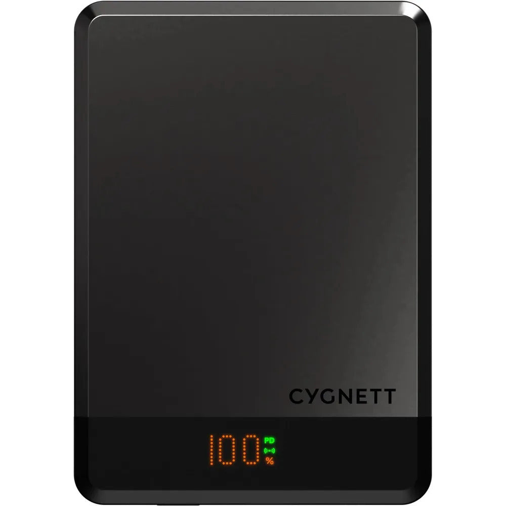 Open Box Cygnett MagSlim 5K Magnetic Wireless Power Bank -Black