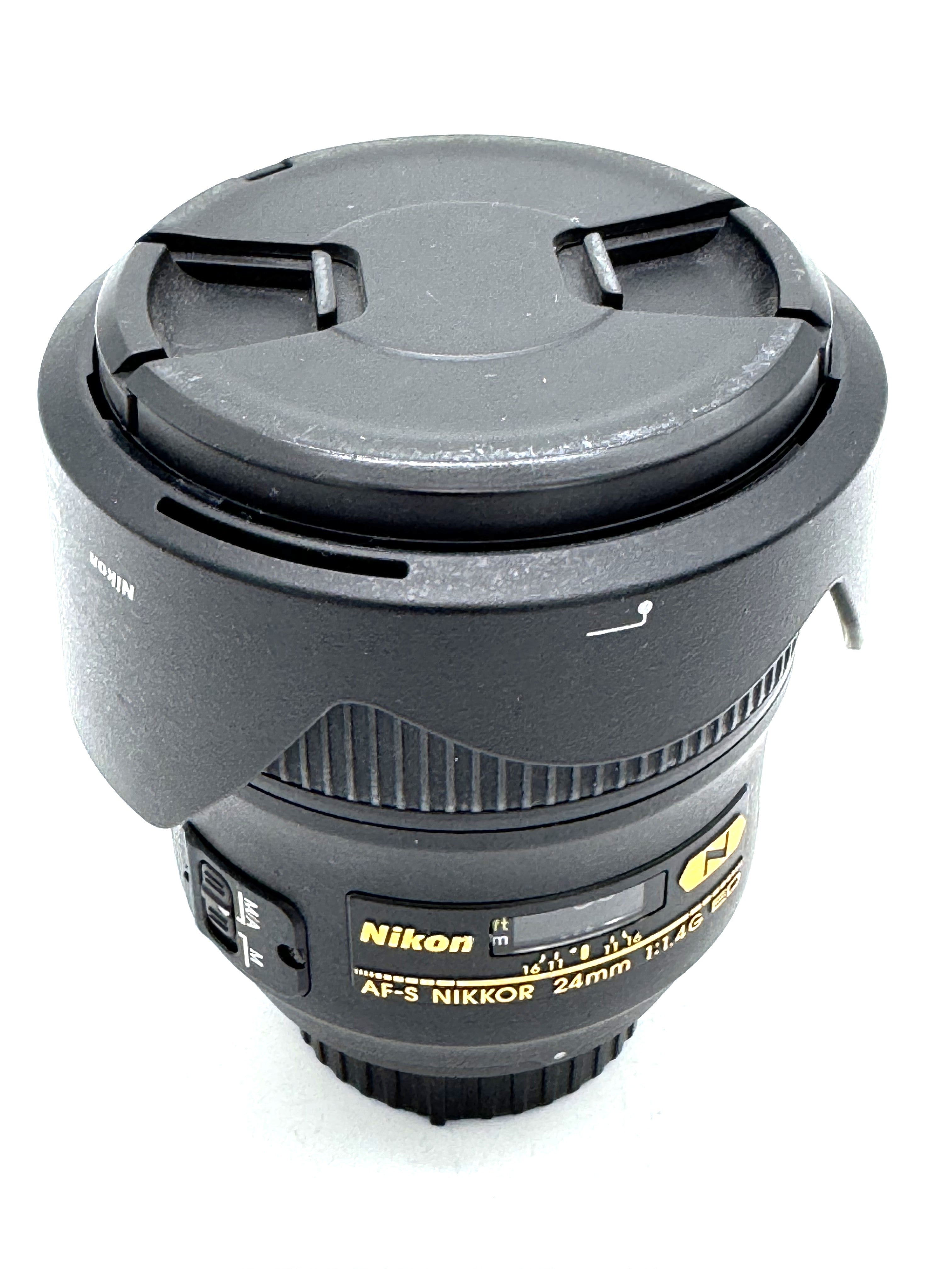 Used Nikon AF-S 24mm F1.4G Prime Lens S/N 209828