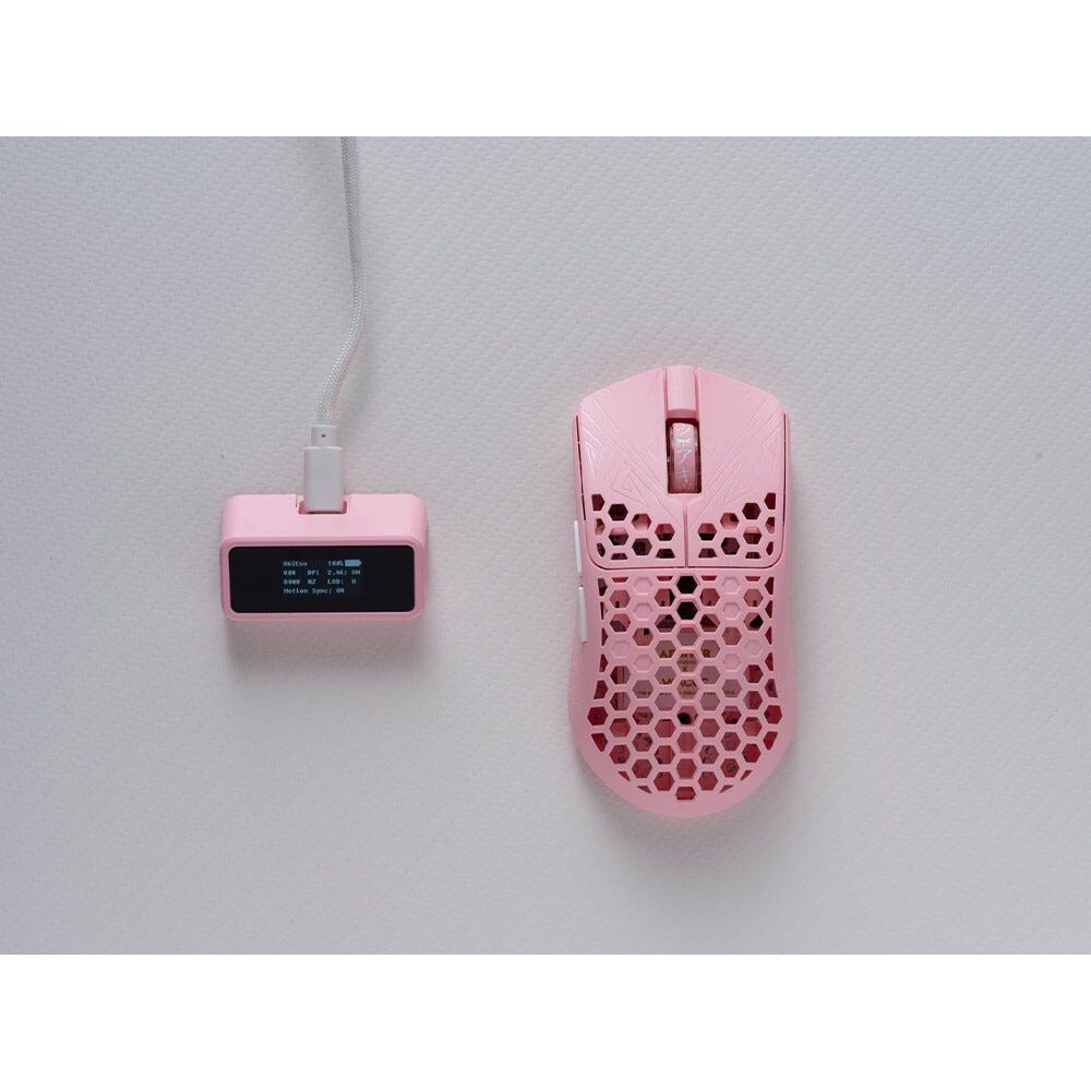 ARBITER STUDIO TENKO Akitsu Carbon Fiber 8K Ultra- Wireless Gaming Mouse (Pink)