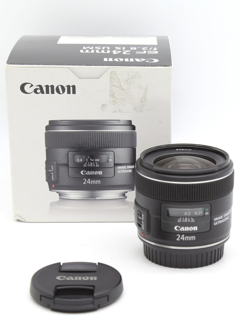 Used Canon EF 24mm F2.8 IS USM Prime Wide Angle Lens S/N 8200000159