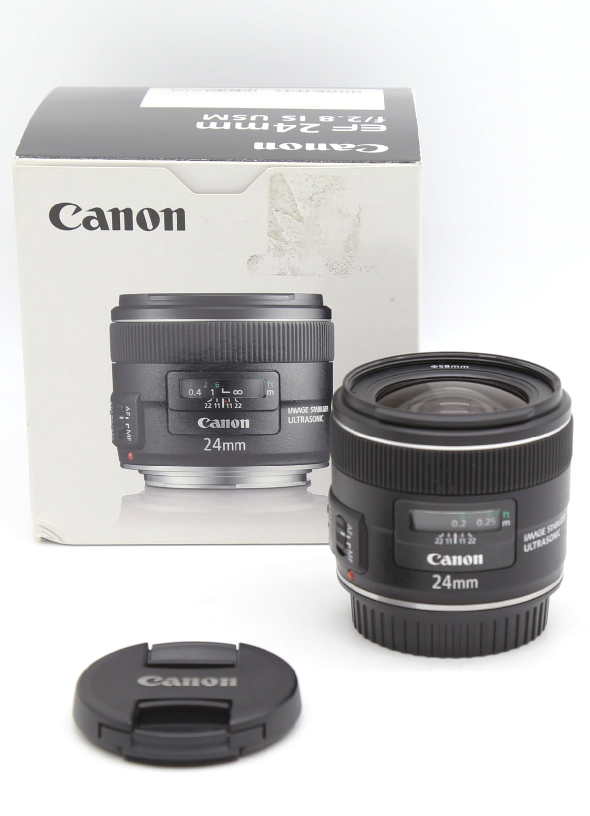 Used Canon EF 24mm F2.8 IS USM Prime Wide Angle Lens S/N 8200000159