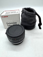 Used Canon ET EF25 II Extension Tube for macro photography.