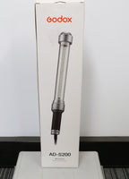 Used Godox ADS200 Stick Flash Head with Barndoors 200Ws, 560 5600K in near-mint cond.