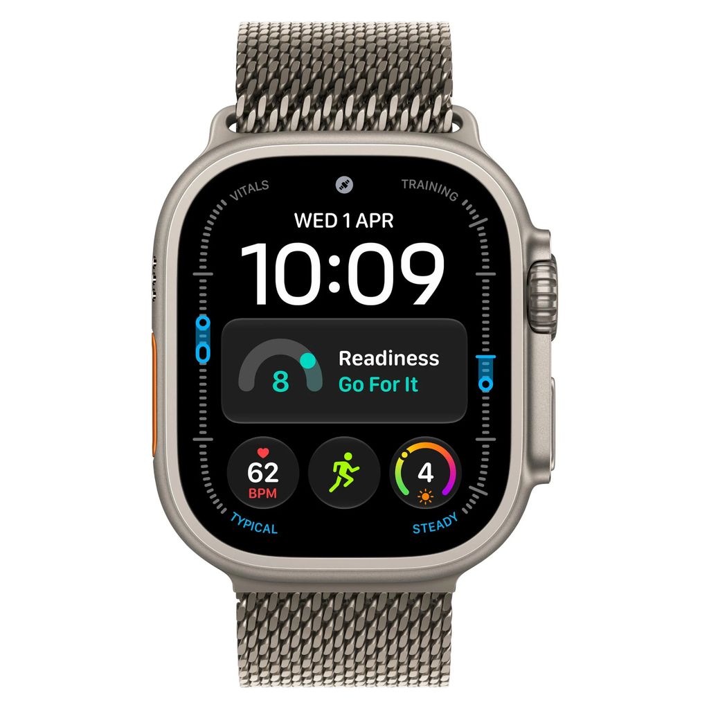 Apple Watch Ultra 4 49mm Natural Titanium Case GPS + Cellular Milanese Loop (S)
