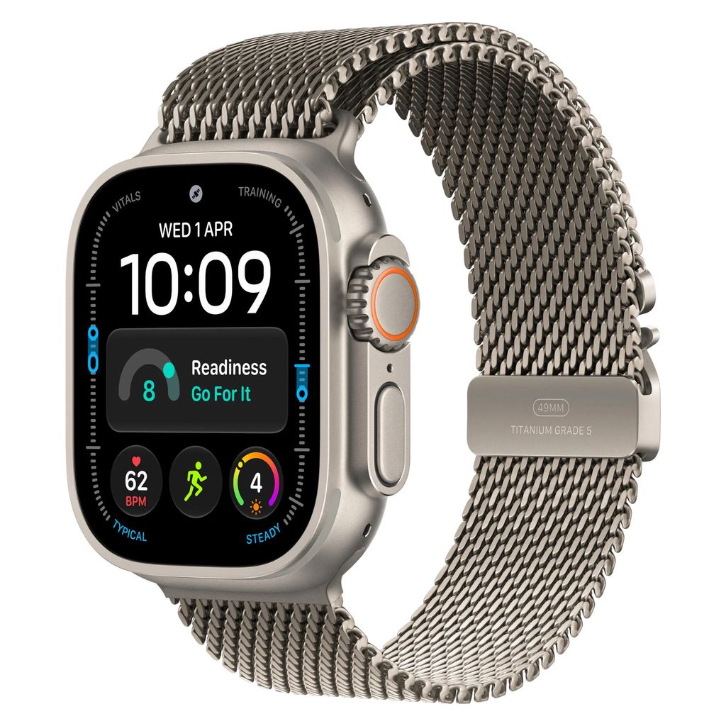Apple Watch Ultra 4 49mm Natural Titanium Case GPS + Cellular Milanese Loop (S)
