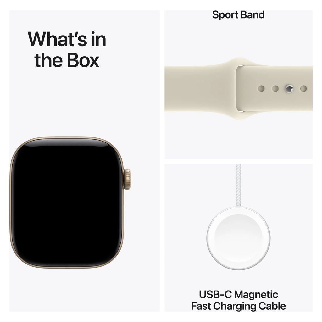Apple Watch Series 12 42mm Light Gold Aluminium Case GPS Sand Sport Band (S/M)