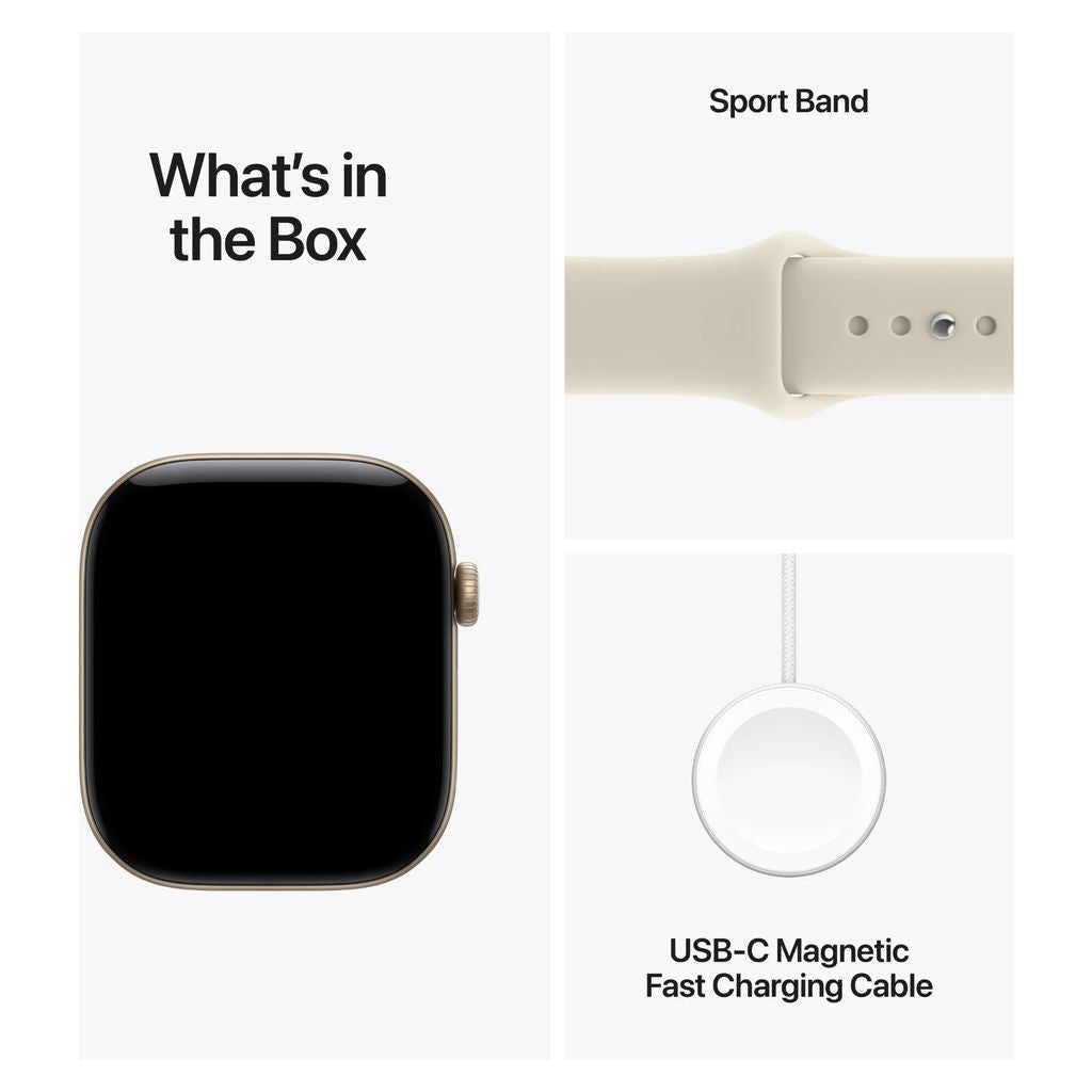 Apple Watch Series 12 42mm Light Gold Aluminium Case GPS Sand Sport Band (M/L)