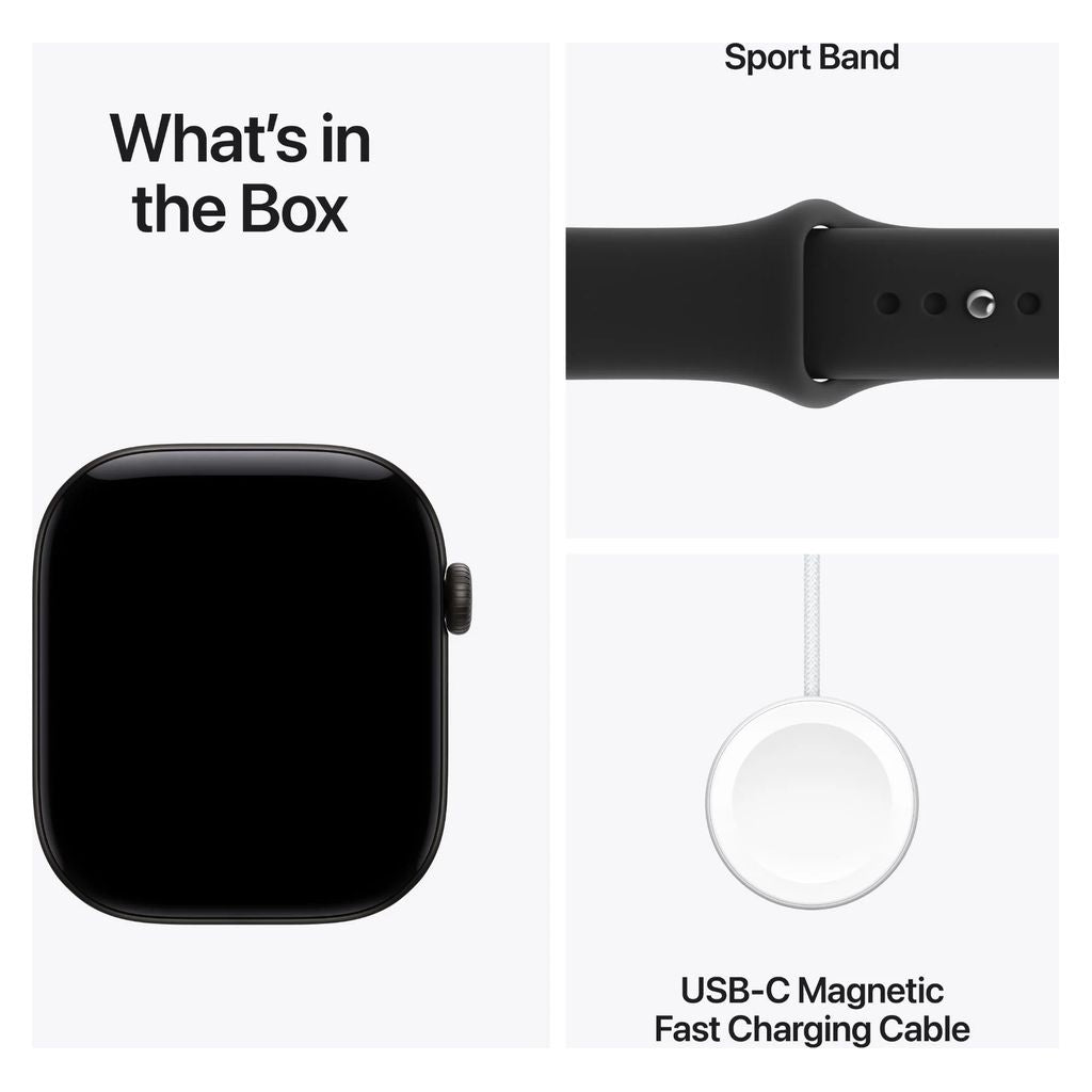 Apple Watch Series 12 46mm Black Aluminium Case GPS Black Sport Band (S/M)