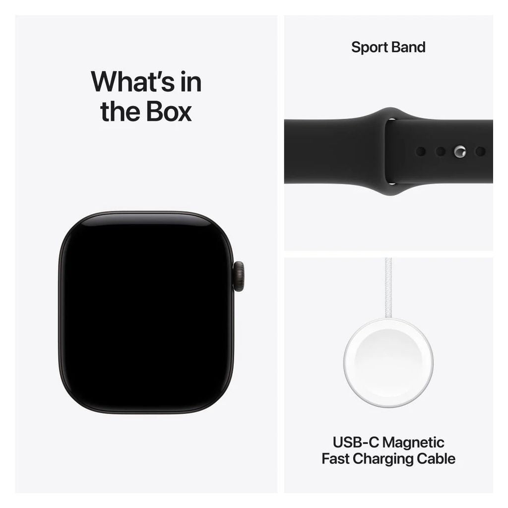 Apple Watch Series 12 46mm Black Aluminium Case GPS Black Sport Band (M/L)