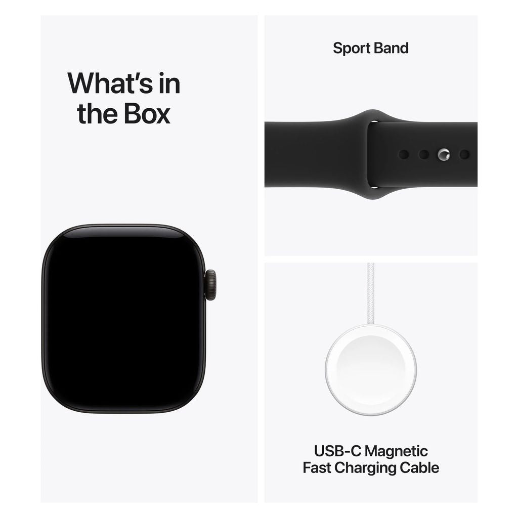 Apple Watch Series 12 42mm Black Aluminium GPS + Cellular Black Sport Band (M/L)