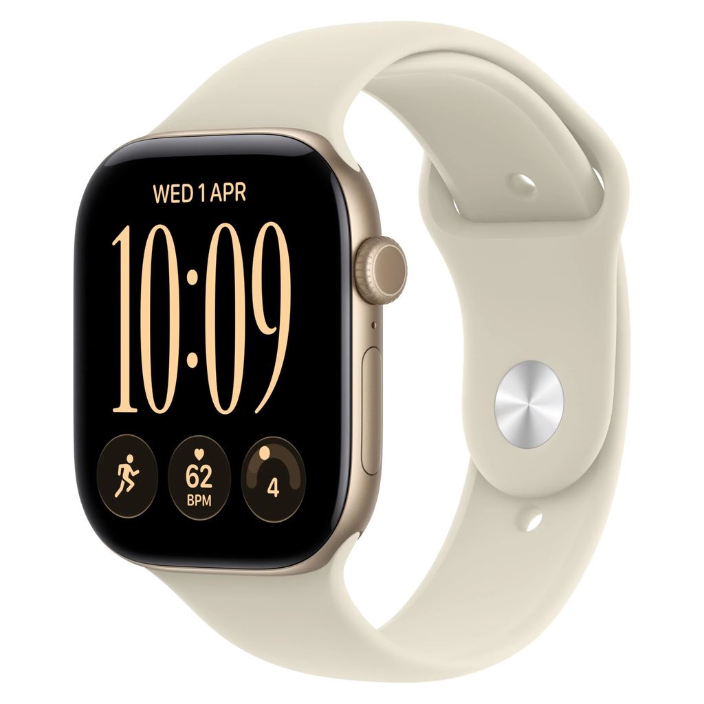 Apple Watch Series 12 46mm Light Gold Aluminium GPS + Cellular Sport Band (S/M)