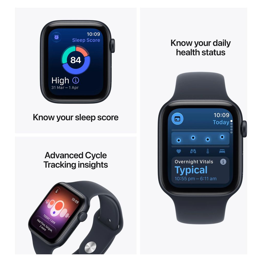 Apple Watch SE 3 40mm Midnight Aluminium Case GPS + Cellular Sport Band (S/M)