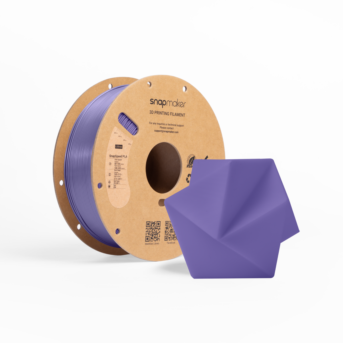 Snapmaker Matte 1kg PLA Filament with RFID - Violet Purple