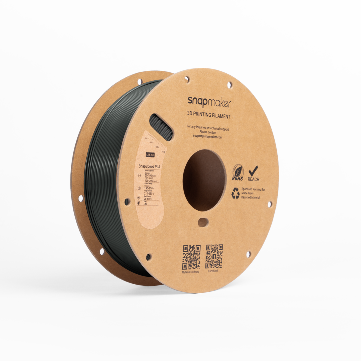 Snapmaker 1kg PETG HF Filament with RFID - Black