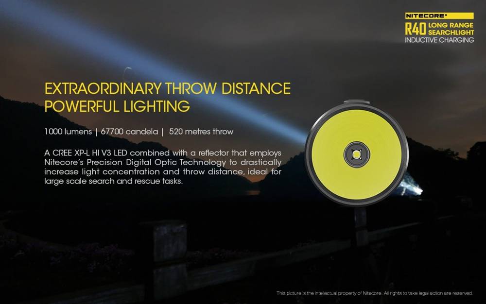 Nitecore R40 Searchlight Wall Torch 1000 Lumen