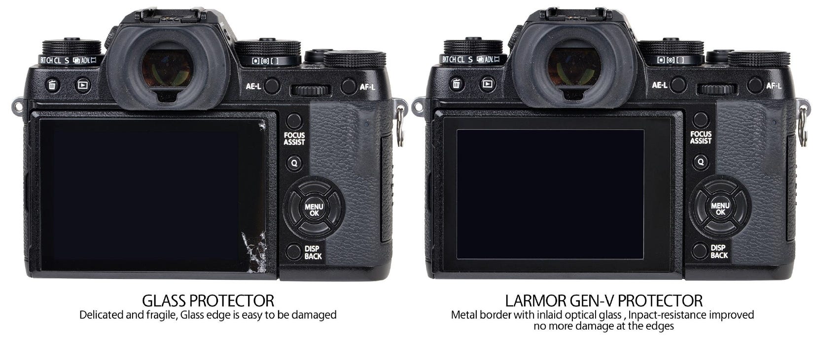 LARMOR - Gen 5 Screen & Hood Glass LCD Protector FujiFilm X-T1/X-T2/X-A1