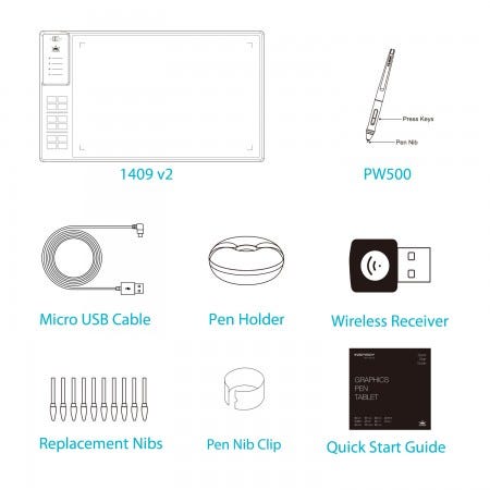 Huion WH1409 V2 Graphics Drawing Tablet