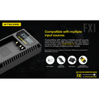 Nitecore FX1 Fujifilm USB Dual Slot Charger for Fuji NP-W126S FUJI NP-W126NP
