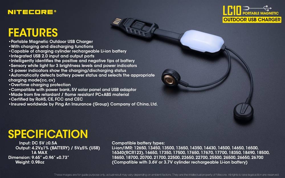 Nitecore LC10 Outdoor USB  