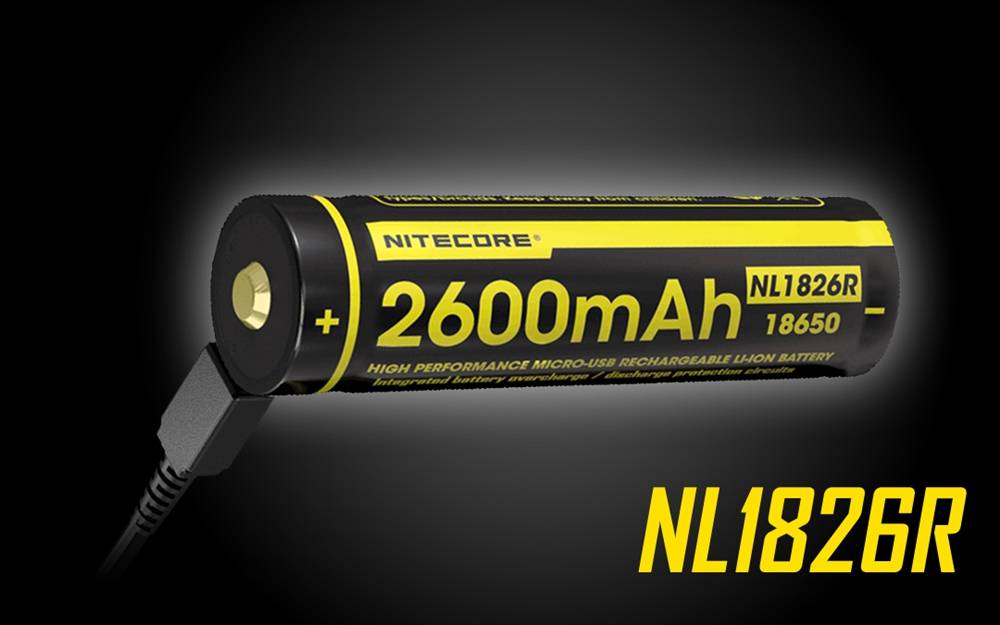 Nitecore 2600mAH Micor USB Rechargeable 18650 Battery