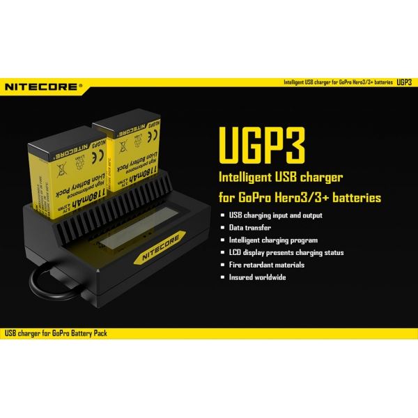 Nitecore Gopro Hero 3/3+ Dual Battery Charger