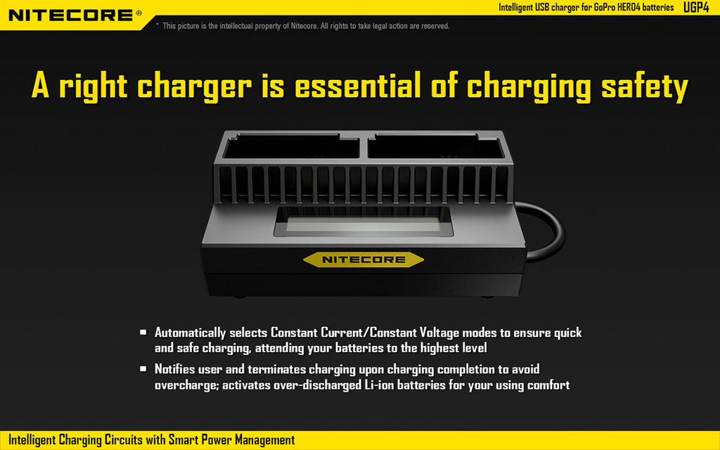 Nitecore Gopro Hero 3/3+, Hero 4 Dual Battery Charger