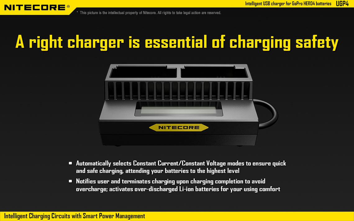 Nitecore Gopro Hero 3/3+, Hero 4 Dual Battery Charger