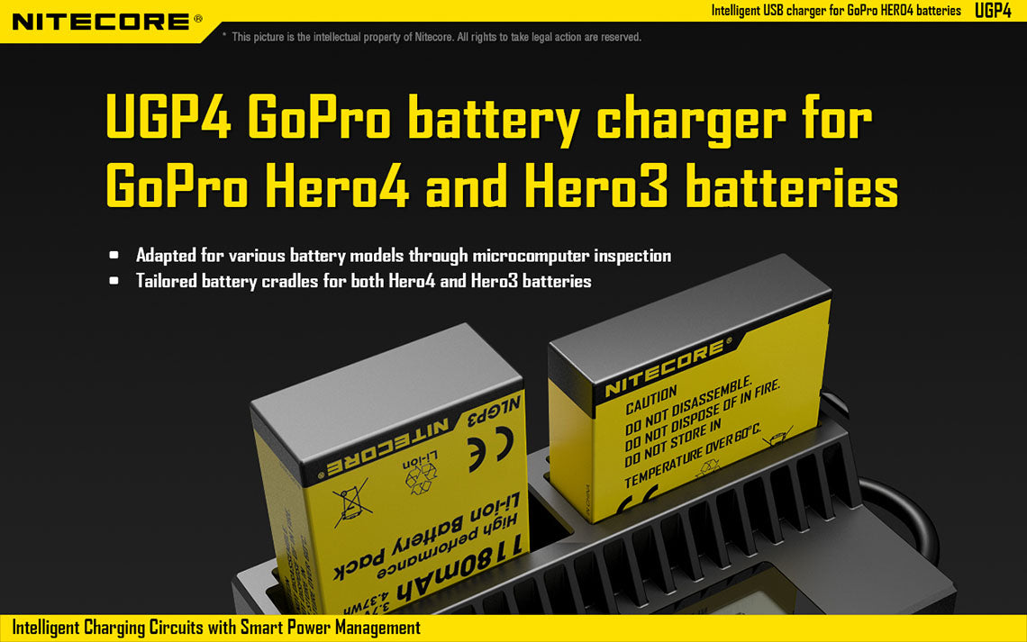 Nitecore Gopro Hero 3/3+, Hero 4 Dual Battery Charger
