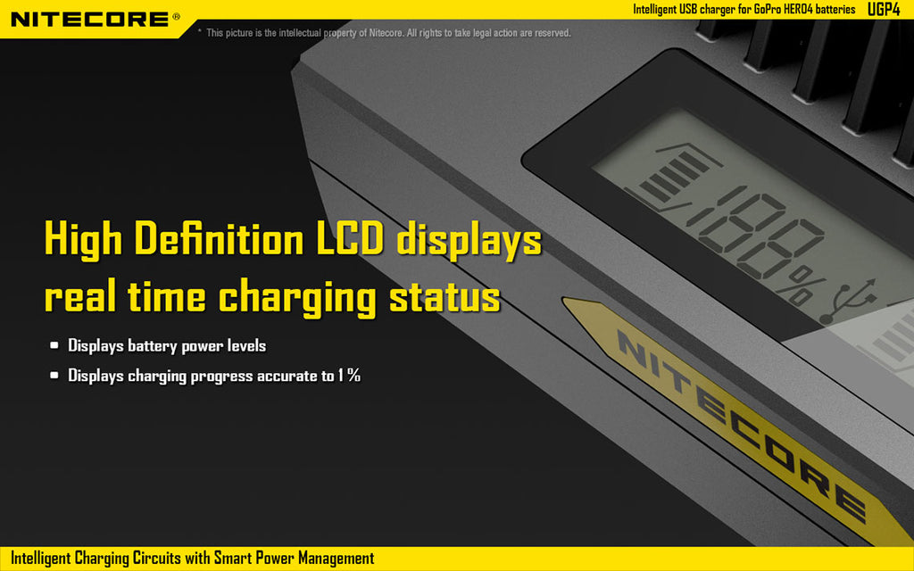 Nitecore Gopro Hero 3/3+, Hero 4 Dual Battery Charger