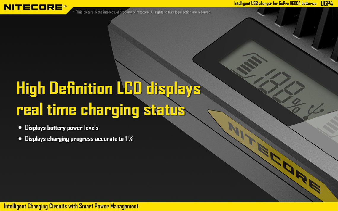 Nitecore Gopro Hero 3/3+, Hero 4 Dual Battery Charger
