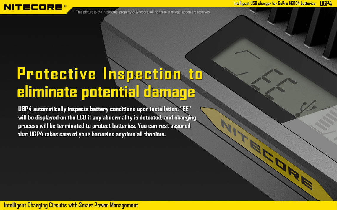 Nitecore Gopro Hero 3/3+, Hero 4 Dual Battery Charger