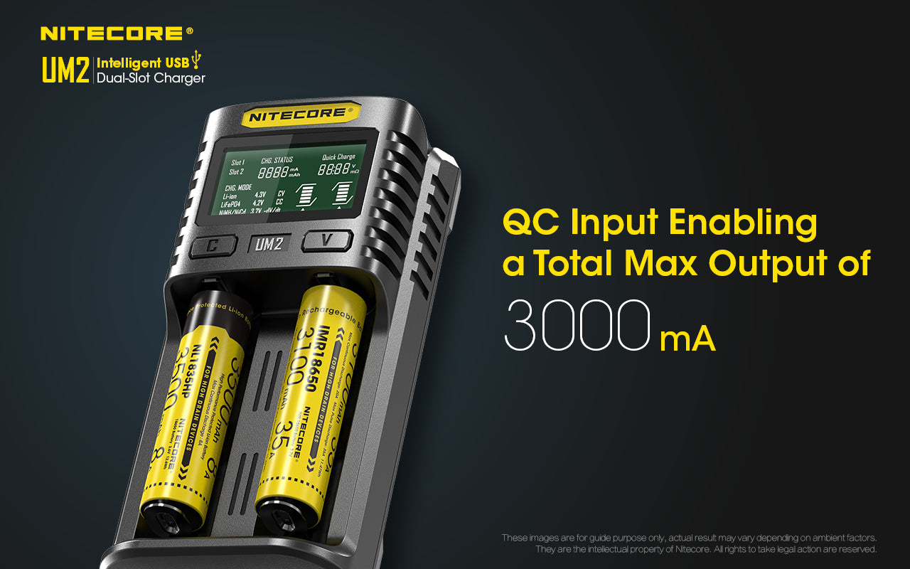 Nitecore UM2 Intelligent 2-slot battery USB smart charger
