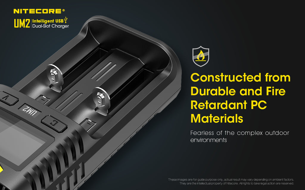 Nitecore UM2 Intelligent 2-slot battery USB smart charger