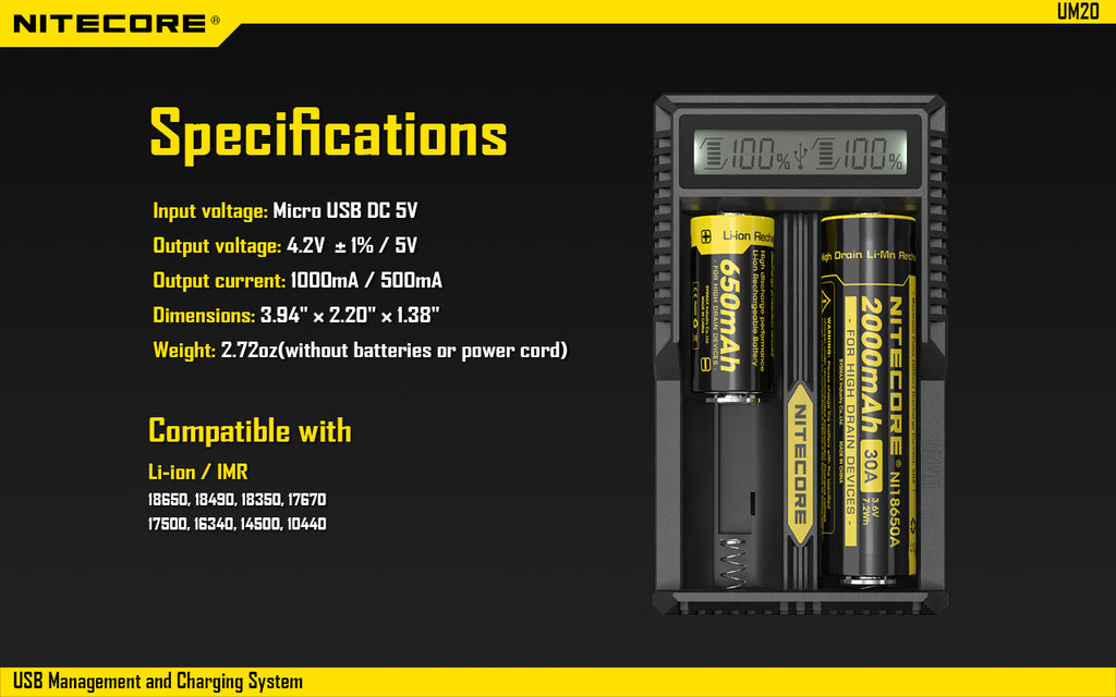 NITECORE UM20 CHARGER