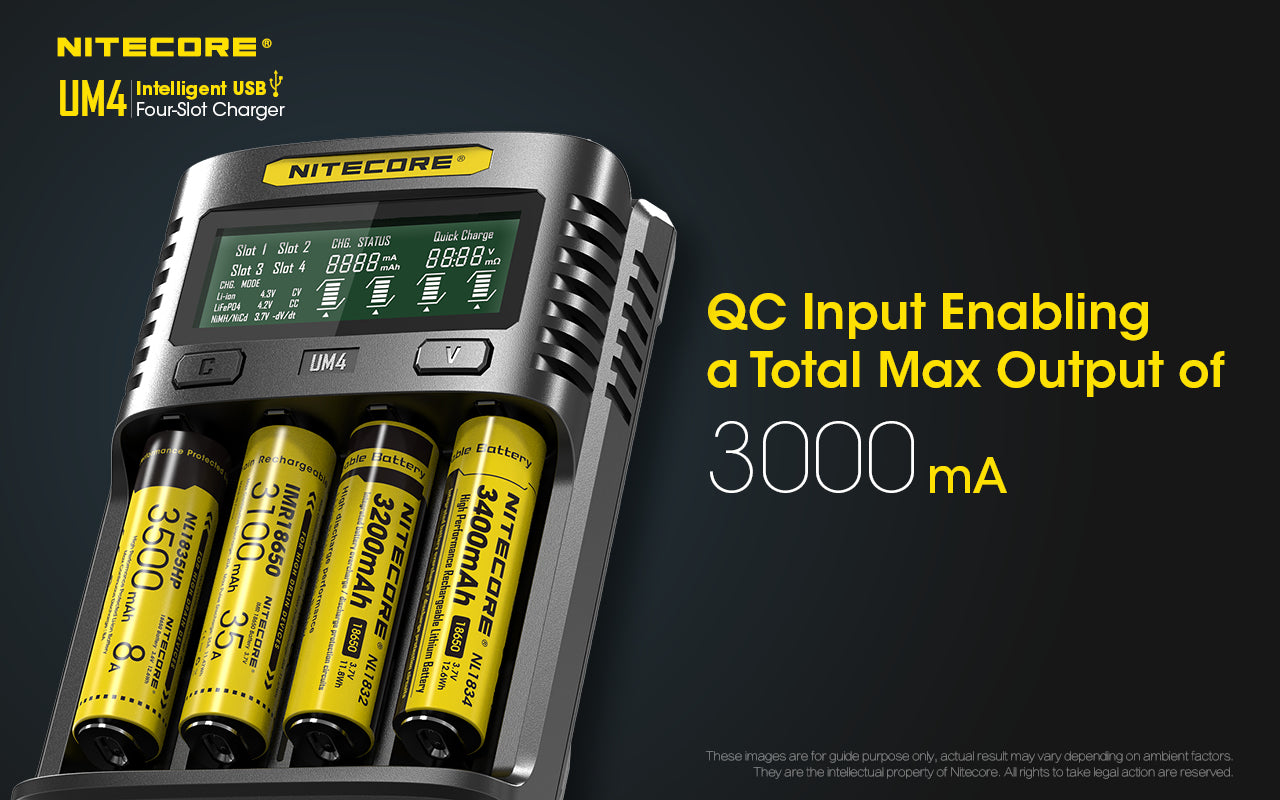 Nitecore UM4 4-Slot Intelligent USB Battery Charger